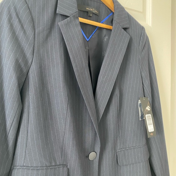NWT Willow & Thread Blue Pin-strip Blazer - Picture 5 of 10